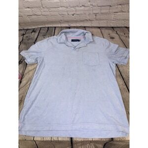 Vineyard Vines Mens Terry Polo Shirt In Light Blue Size M